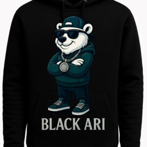 Black Ari "Icy Polar Bear" Urban Streetwear Hoodie