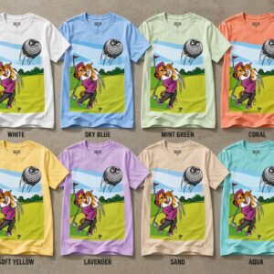 Cartoon Tiger Golfer Graphic T-Shirt – Premium Casual Golf Streetwear Tee