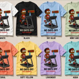 "No Days Off" Motivational Running Graphic Tee