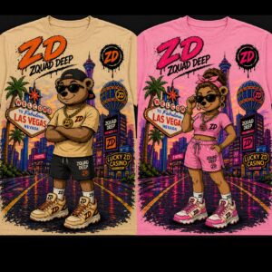 ZQuad Deep Las Vegas Bear Collection Graphic Tee