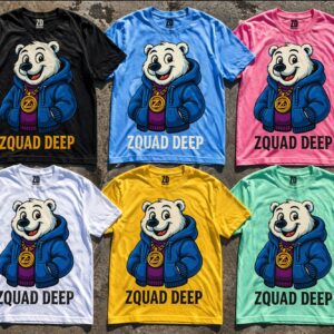 ZQUAD DEEP Cartoon Bear Graphic T-Shirt – Premium Streetwear Tee